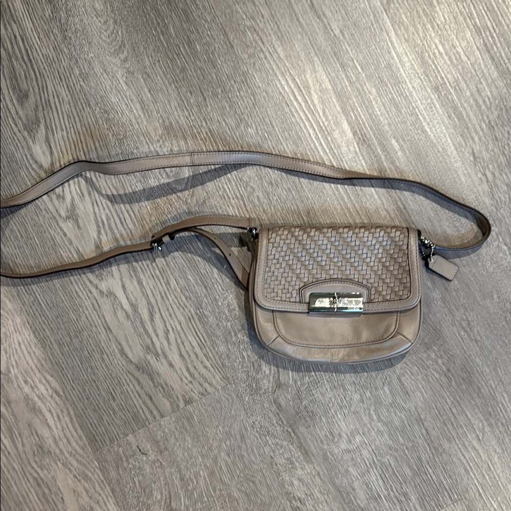 Coach Woven Crossbody Bag in Taupe